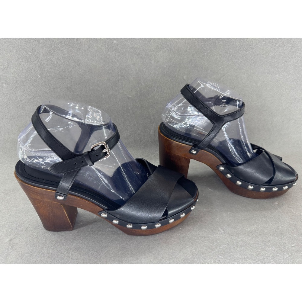 Coach Black and Brown Heeled Sandals
